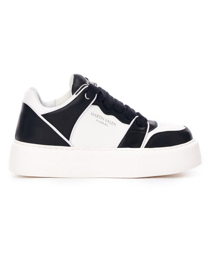 Martin Valen Black-White Bicolor High Sneakers side view