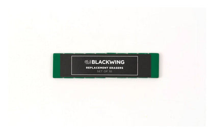 Blackwing Replacement Erasers in forest green, set of 10