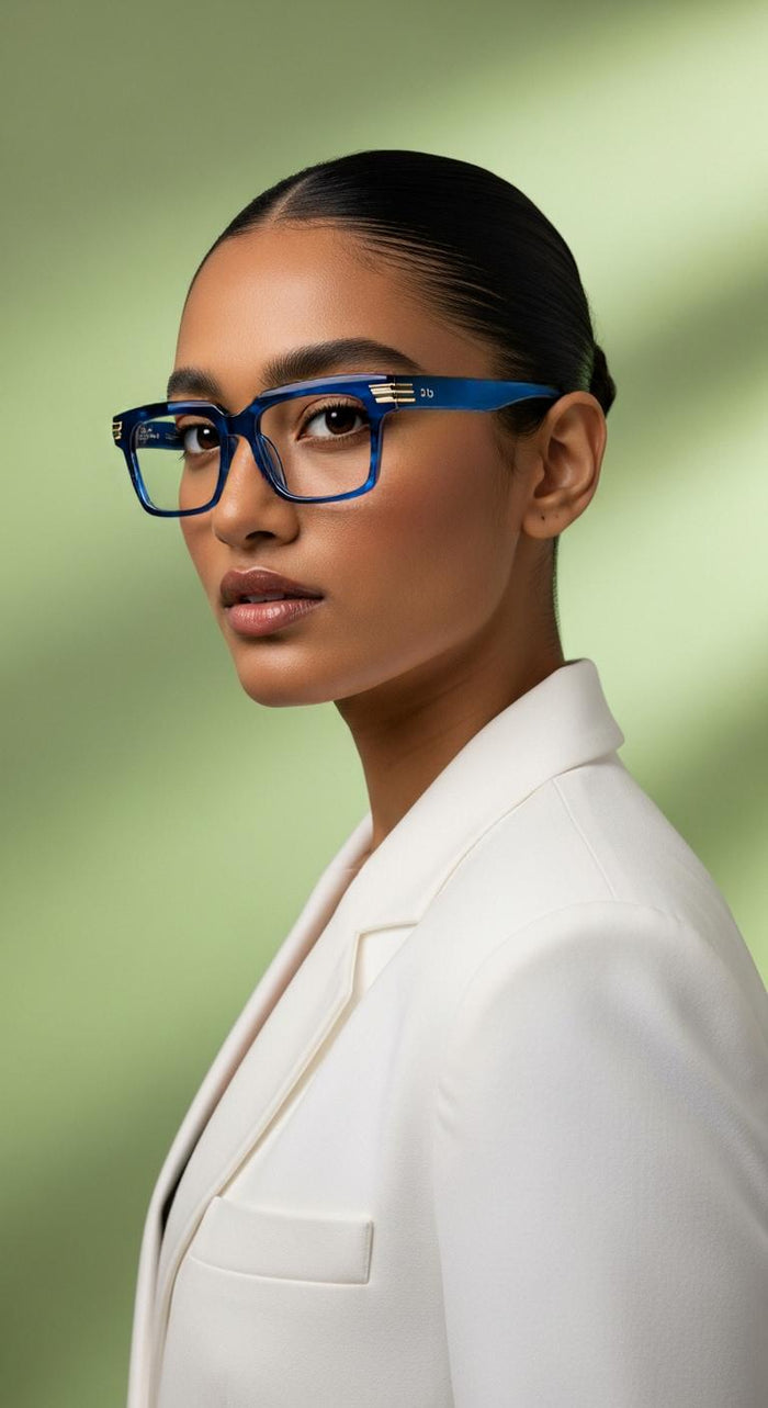 Blue & Golden Square Full Rim