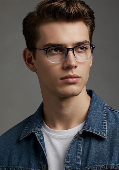 Blue & Grey Round Full Rim