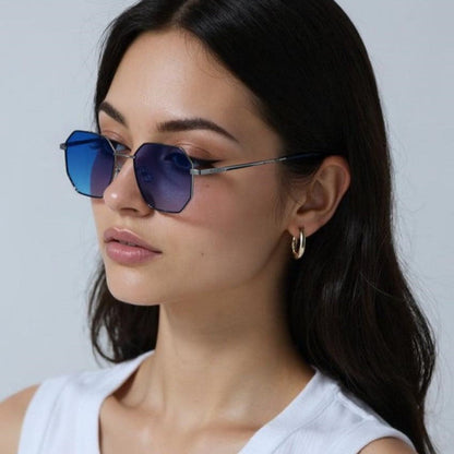 Blue & Silver Aviator Full Rim