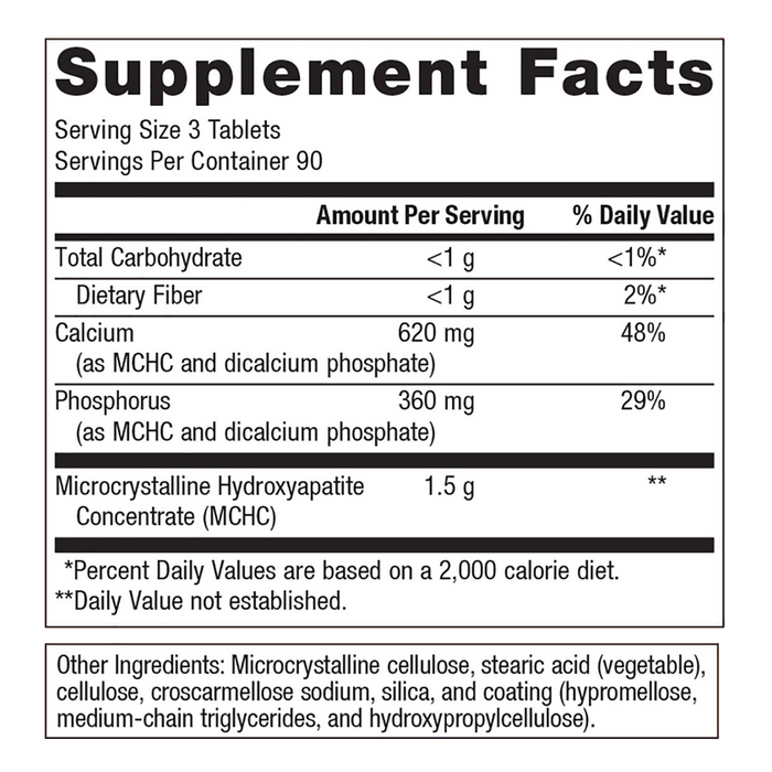 Bone Builder   by Metagenics Ingredients Label