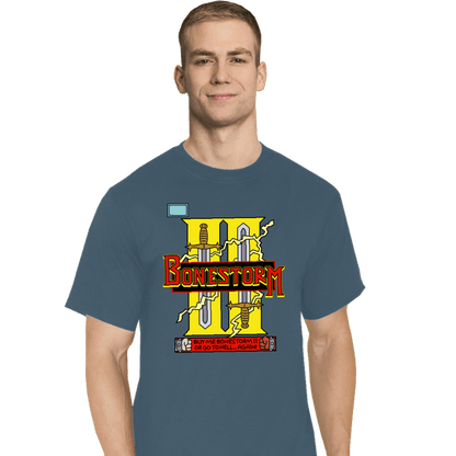 Daily_Deal_Shirts T-Shirts, Tall / Large / Indigo Blue Bonestorm II
