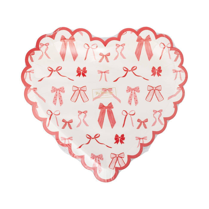 Bow Pattern Scalloped Heart Shapped Plate