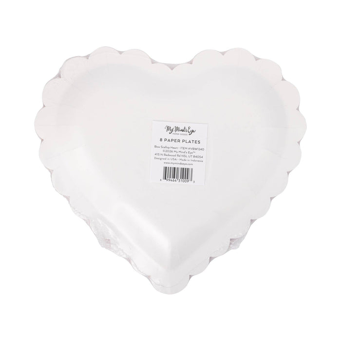 Bow Pattern Scalloped Heart Shapped Plate