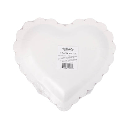 Bow Pattern Scalloped Heart Shapped Plate