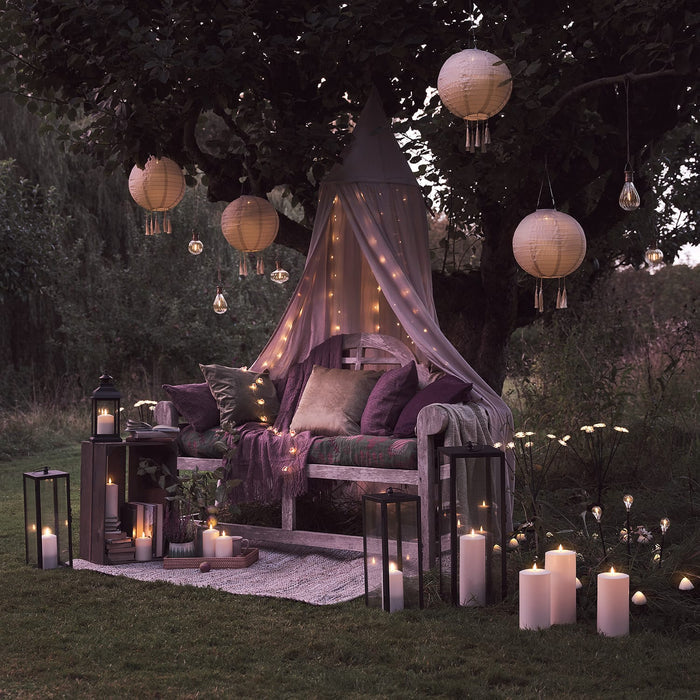 Bowen Black Garden Lantern Duo with TruGlow® Candles