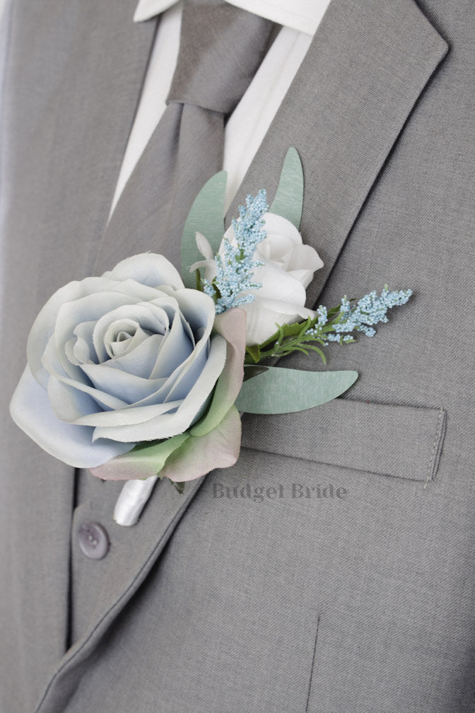 Bridal Wedding Bouquet in Mauve and Dusty Blue - $39.50 | Isolde Collection