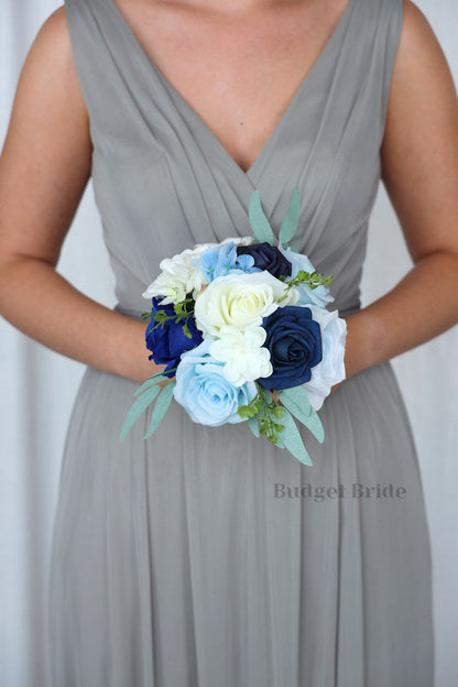 Bridal Wedding Bouquet in Mixed Blue Colors - $39.50 | Rian Collection