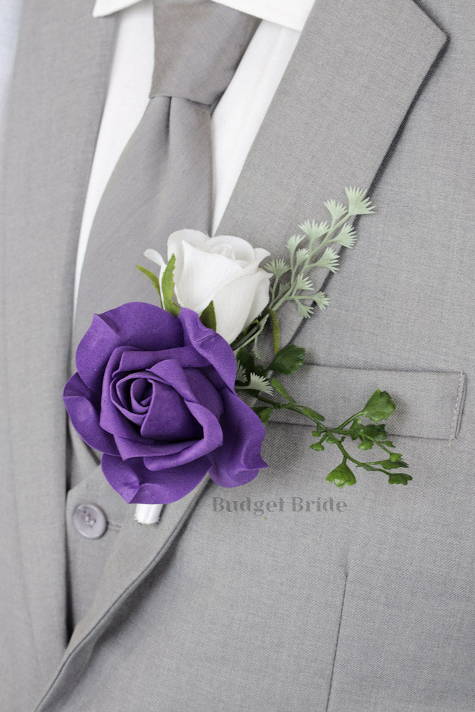 Bridal Wedding Bouquet in Purple and Black - $39.50 | Cillian Collection