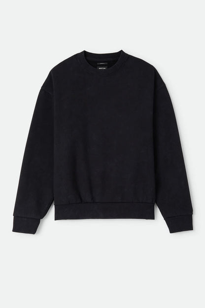 Men's Brixton Baseline Crew Fleece in the color Black - Front Product View