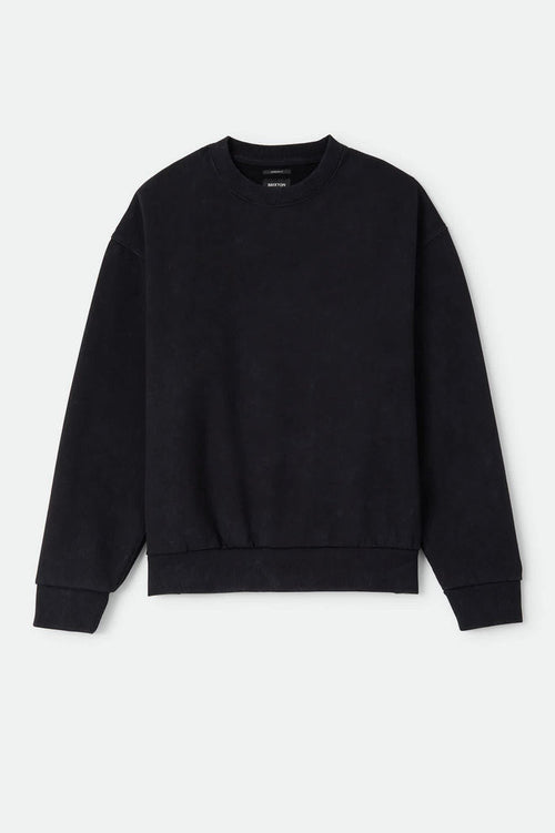 Men's Brixton Baseline Crew Fleece in the color Black - Front Product View