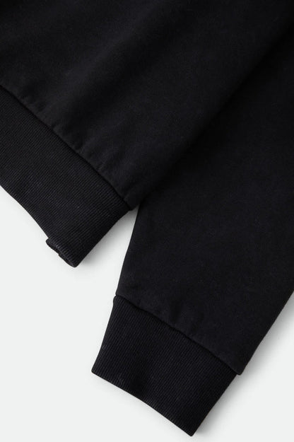 Men's Brixton Baseline Crew Fleece in the color Black - Additional Laydown image