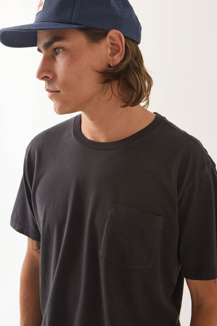 Men's Brixton Baseline Pocket T-Shirt in the color Black - Men's Side View