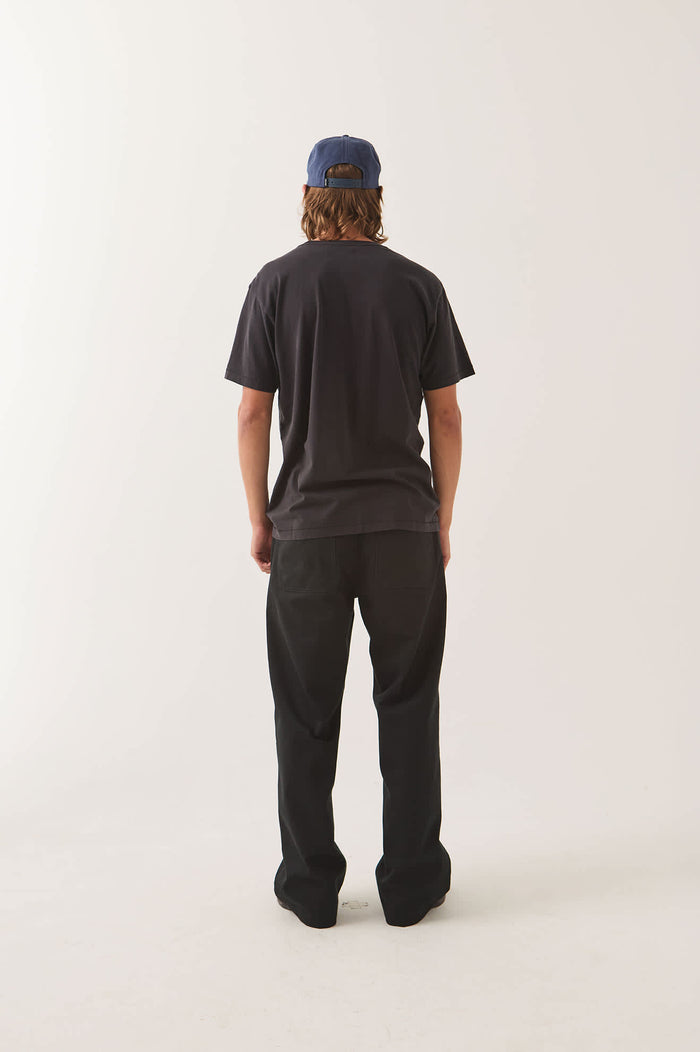 Men's Brixton Baseline Pocket T-Shirt in the color Black - Men's Back View