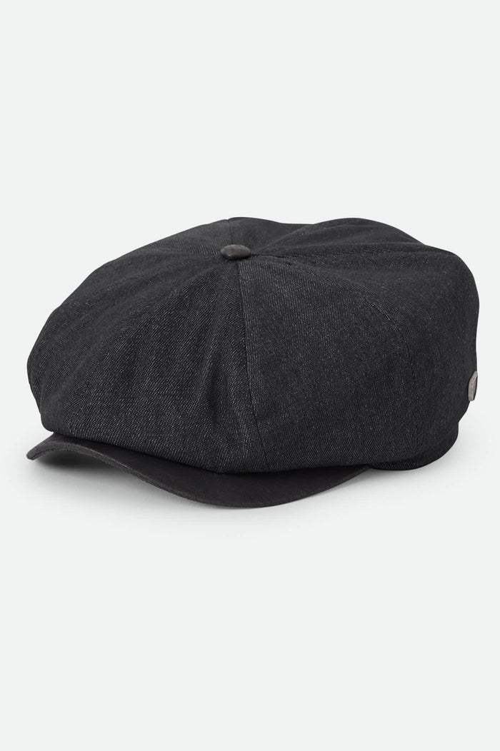 Unisex Brood Baggy Flannel Snap Cap in the color Black Denim/Black - Front Product View