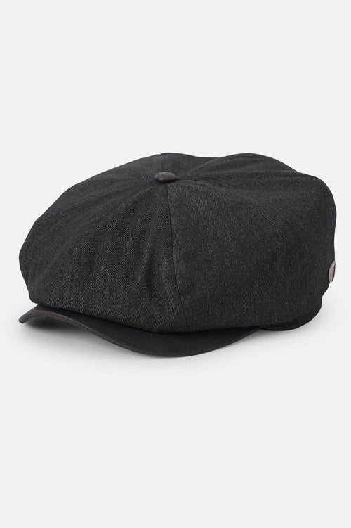 Unisex Brood Baggy Flannel Snap Cap in the color Black Denim/Black - Front Product View