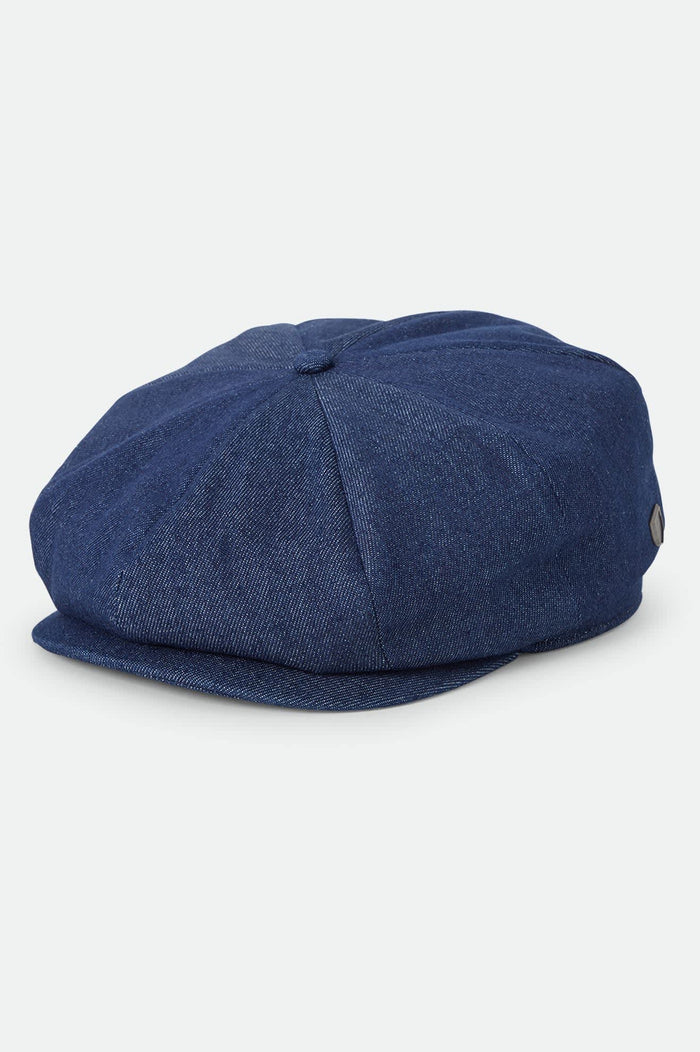 Unisex Brood Baggy Flannel Snap Cap in the color Rinse Denim - Front Product View