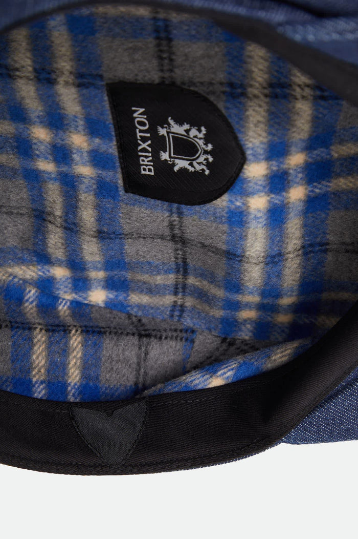 Unisex Brood Baggy Flannel Snap Cap in the color Rinse Denim - Additional Laydown image
