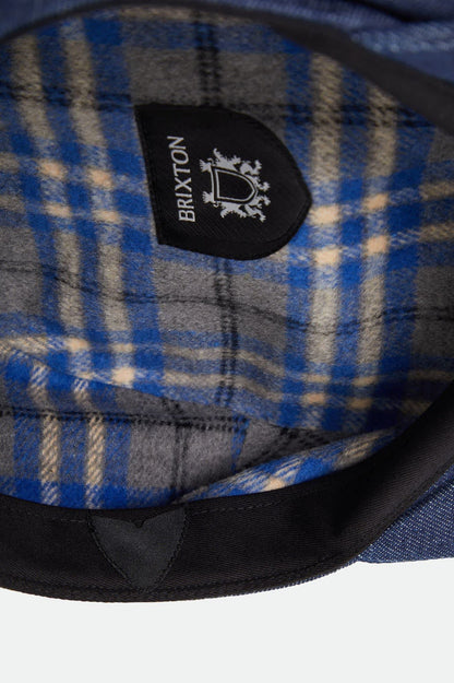 Unisex Brood Baggy Flannel Snap Cap in the color Rinse Denim - Additional Laydown image