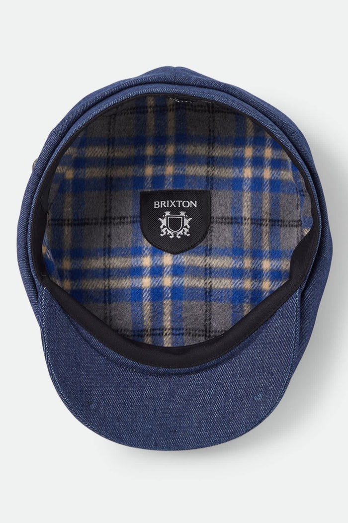 Unisex Brood Baggy Flannel Snap Cap in the color Rinse Denim - Additional Laydown image