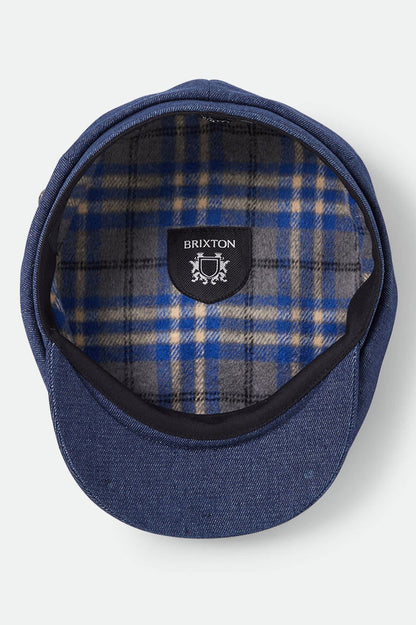 Unisex Brood Baggy Flannel Snap Cap in the color Rinse Denim - Additional Laydown image