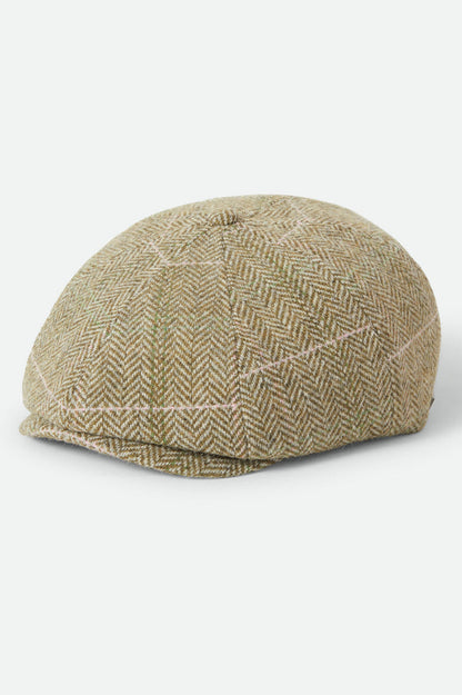 Women's Brood Lightweight Newsboy Cap in the color Sublime Green Houndstooth - Front Product View