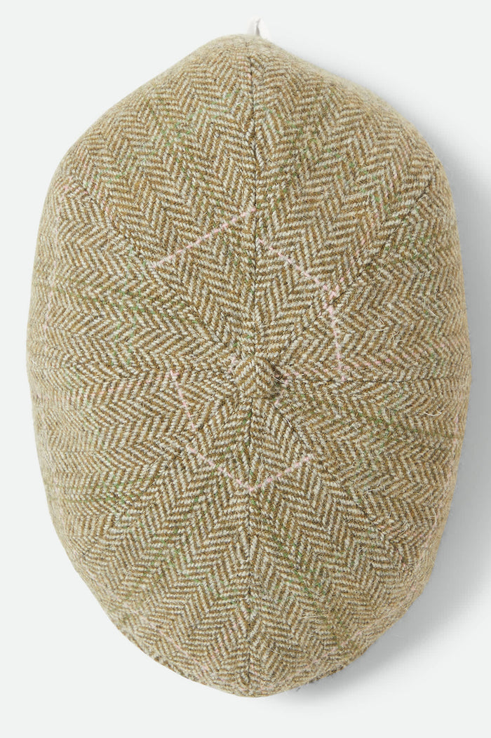 Women's Brood Lightweight Newsboy Cap in the color Sublime Green Houndstooth - Additional Laydown image