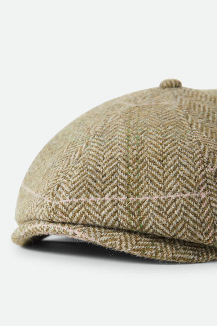 Women's Brood Lightweight Newsboy Cap in the color Sublime Green Houndstooth - Additional Laydown image