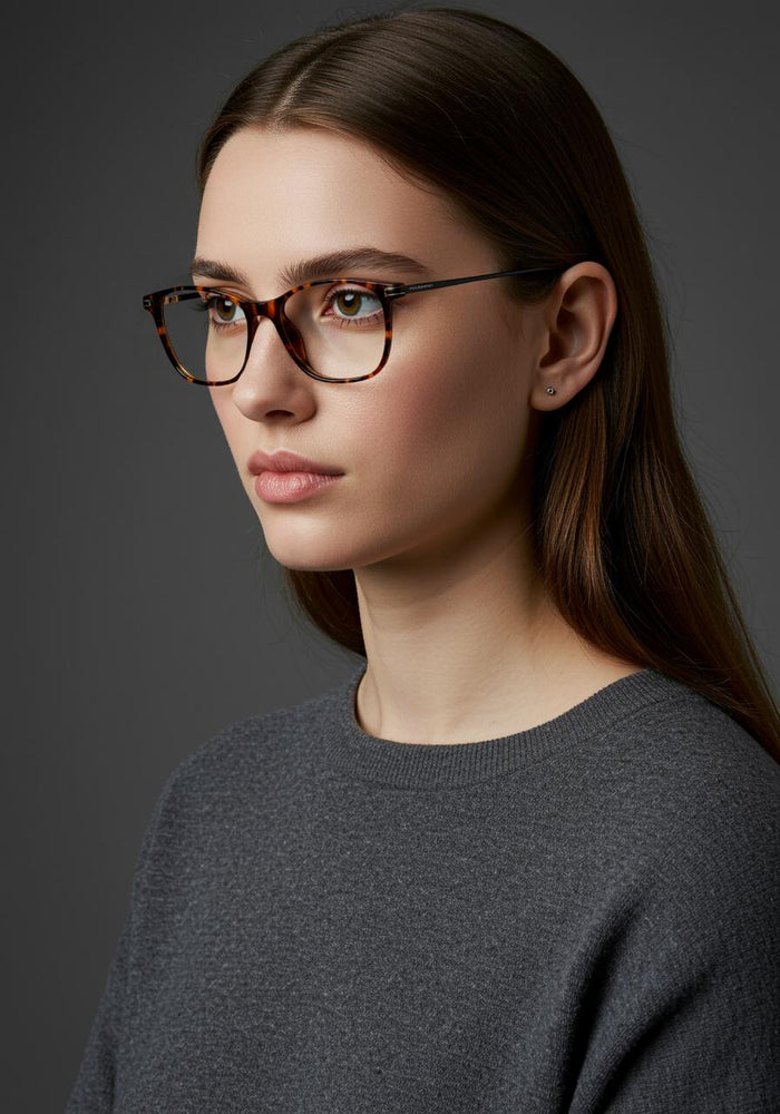 Brown & Golden Cat Eye Full Rim