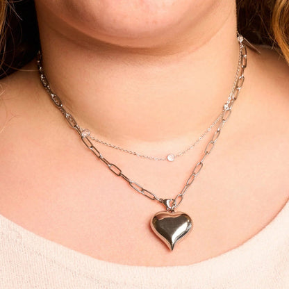 Bubble Heart Chain Necklace