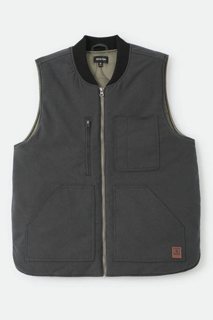 Men's Builders Abraham Reversible Vest in the color Black/Olive Surplus - Front Product View