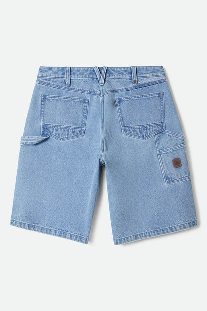 Builders Carpenter Baggy Short - Washed Blue Denim
