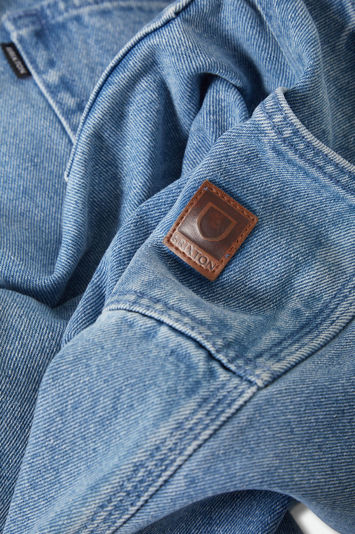 Men's Builders Carpenter Baggy Short in the color Washed Blue Denim - Additional Laydown image