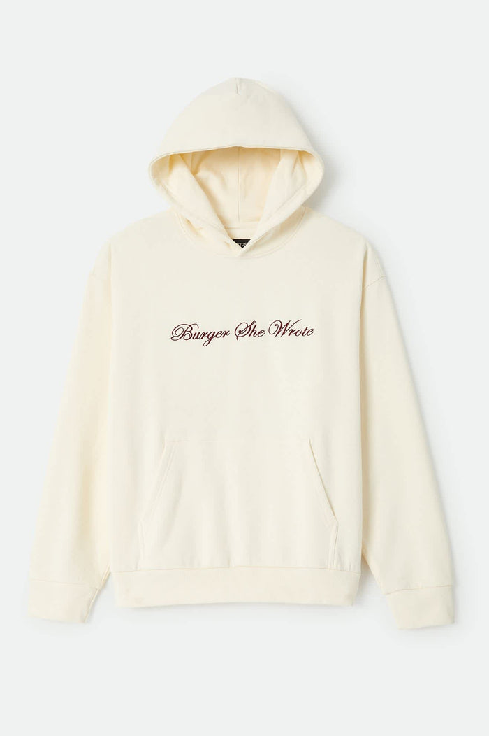 Men's Burger She Wrote Hood in the color Natural - Front Product View