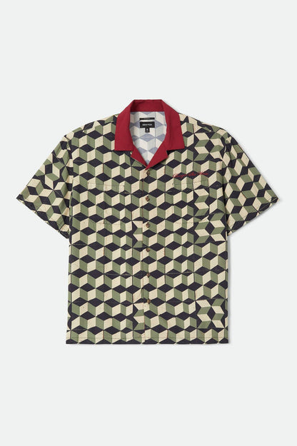 Men's Burger She Wrote Shirt in the color Black/Green Tile - Front Product View