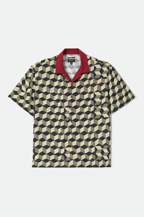 Men's Burger She Wrote Shirt in the color Black/Green Tile - Front Product View