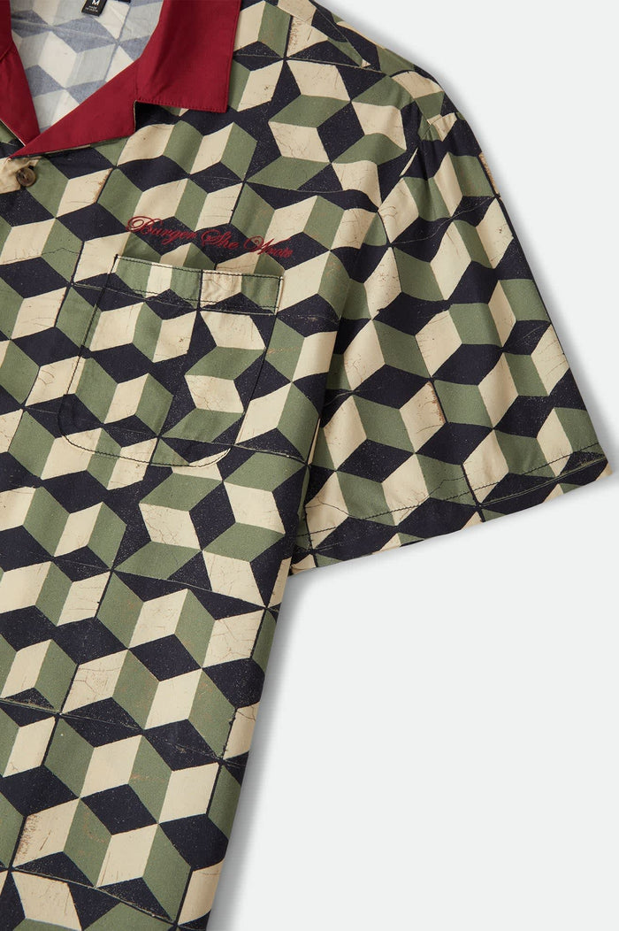 Men's Burger She Wrote Shirt in the color Black/Green Tile - Additional Laydown image