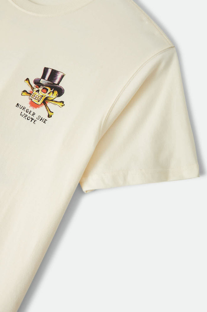 Men's Burger She Wrote Standard T-Shirt in the color Natural - Additional Laydown image