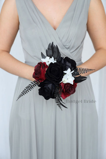Burgundy and Black Handmade Wedding Bouquet- $39.50 | Ibis