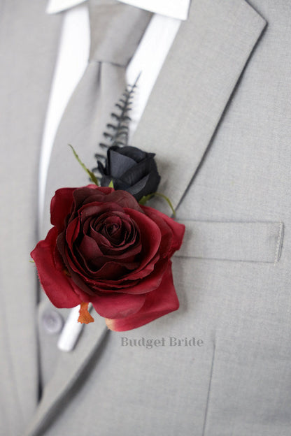 Burgundy and Black Handmade Wedding Bouquet- $39.50 | Ibis