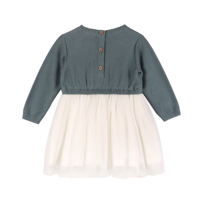 Cable Floral Sweater Knit Top & Tutu Baby Dress (Organic)