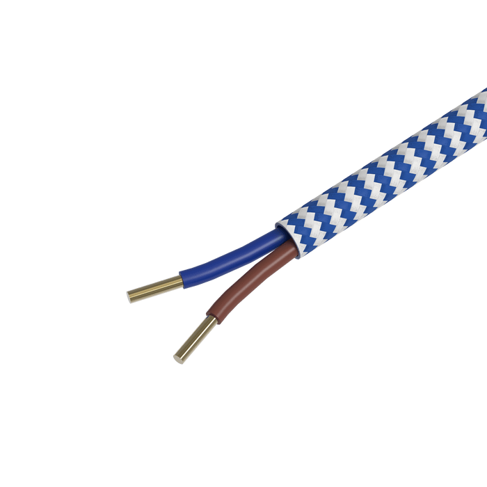 Calex Creations Fabric cable - Blue/White - 1.5meter