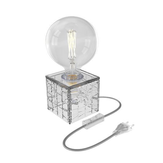 Calex Table Lamp Square - E27 - Glass - Clear