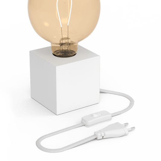 Calex Table Lamp Square - E27 - White - Excl. light source