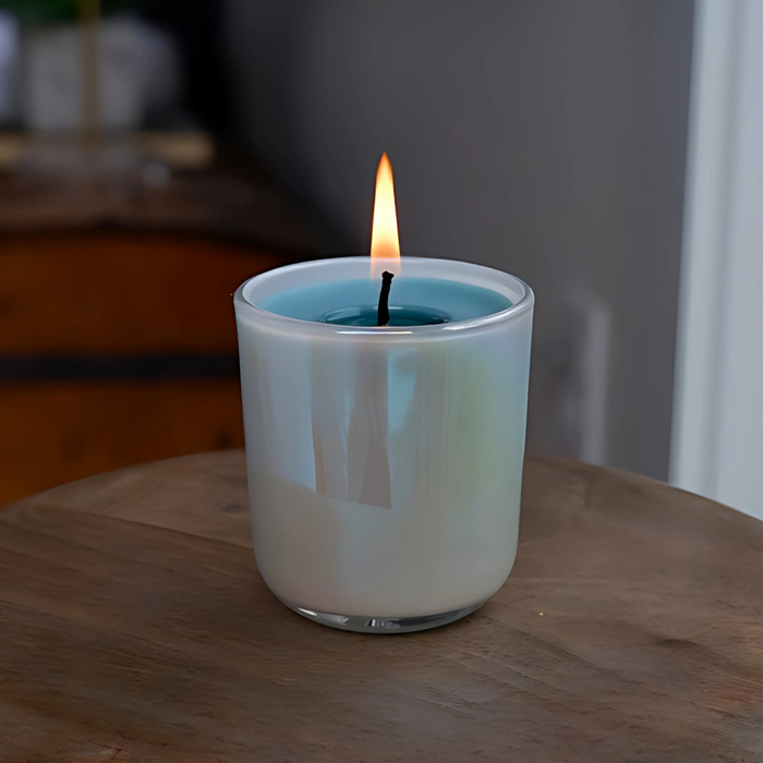 Candlestock Beeswax And Soy Wax Scented Iridescent Glass Jar Candles