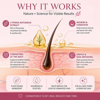 Caramela Beauty Cyperus Rotundus Oil for Natural Permanent Hair Reduction