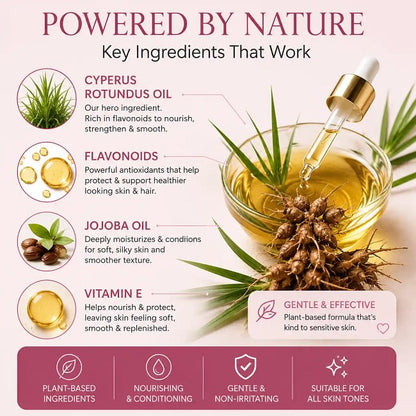 Caramela Beauty Cyperus Rotundus Oil for Natural Permanent Hair Reduction
