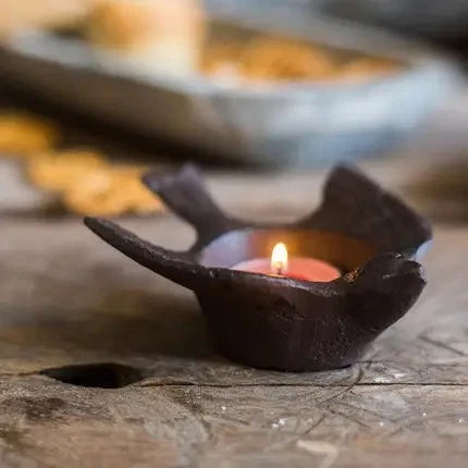 Cast Iron Bird Taper Candle Holder