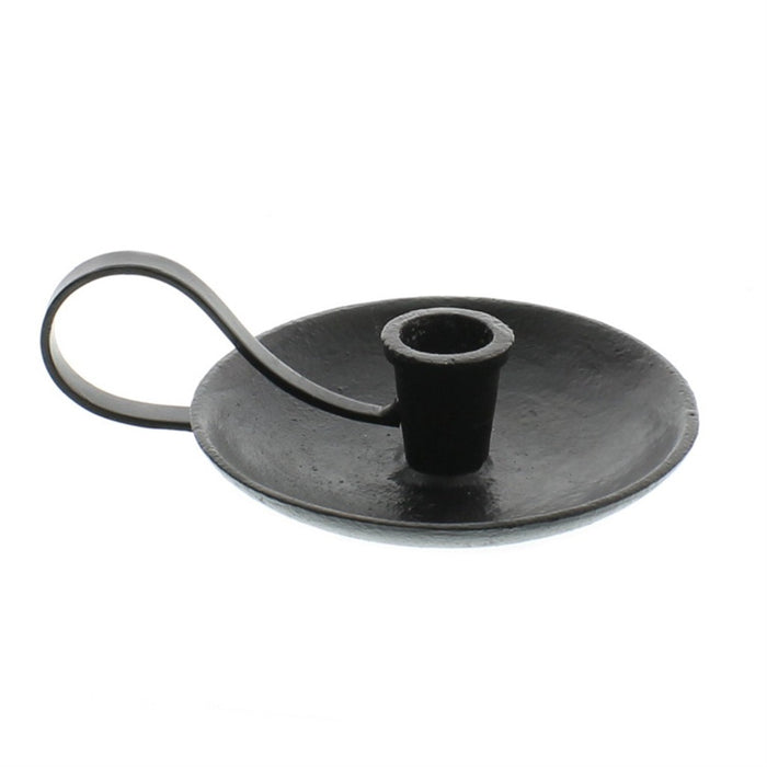 Cast Iron Chamberstick Taper Candle Holder
